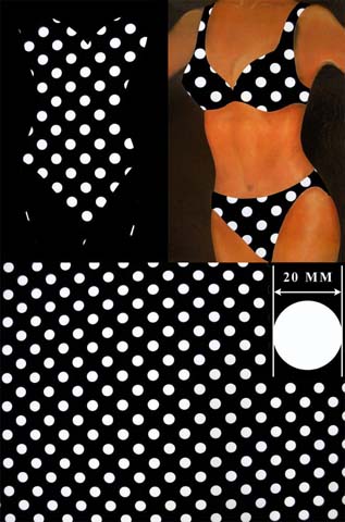 Pöttyös fürdőruha anyag